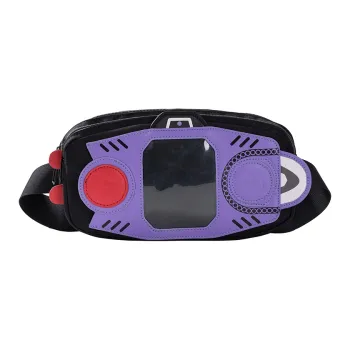 MOEYU PU Patchwork Oxford Sling Bag Fanny Pack Unisex Black Purple