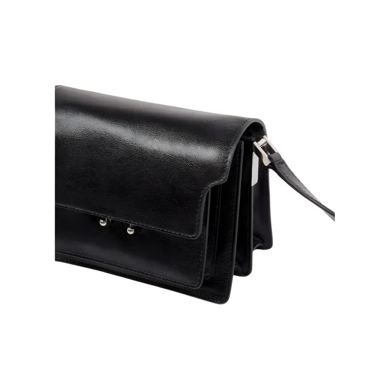MARNI Trunk Calfskin Crossbody Bag Shoulder Bag Men's Black-4