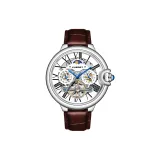 White Case White Dial Brown Leather Strap