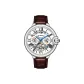 White Case White Dial Brown Leather Strap