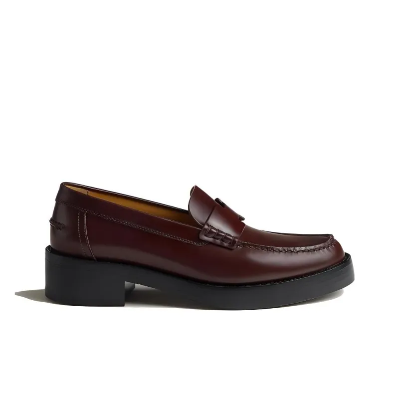 HERMES Hour Loafers Women's Red-1