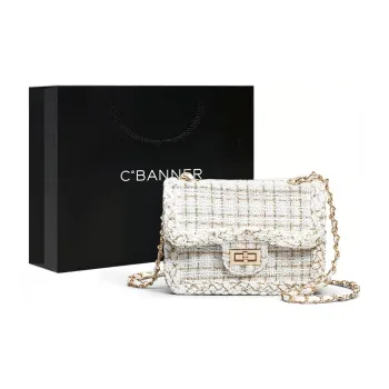 C°BANNER Fabric Shoulder Bag, Crossbody Bag Regular Women's White/Black