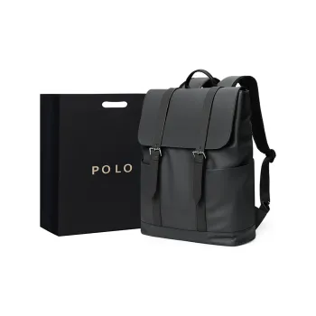 POLO Fabric With Synthetic Leather Backpack Large Size Men's Multicolor