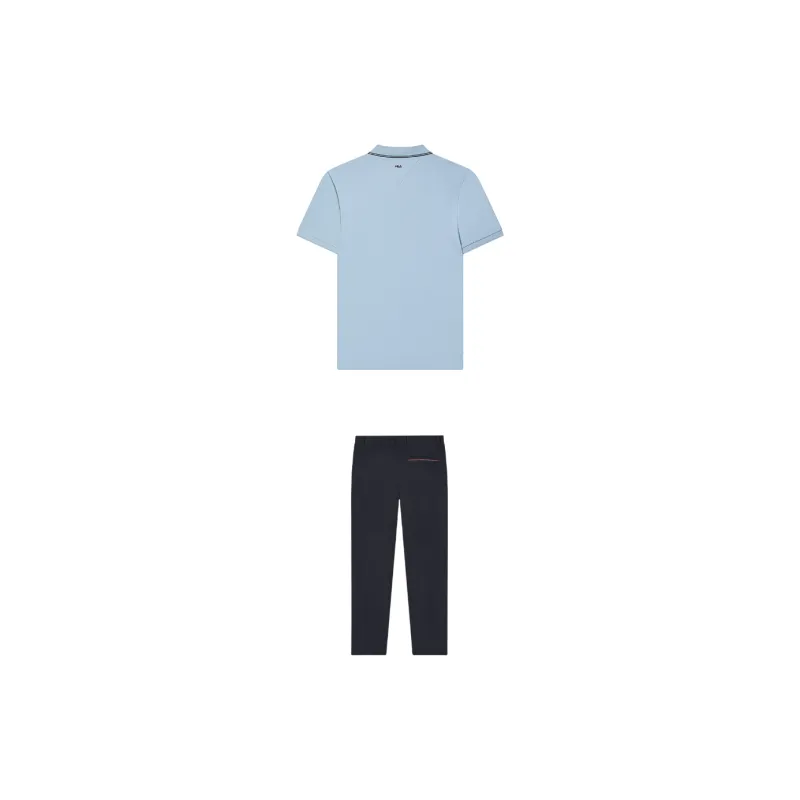 FILA Casual Sportswear Men Clothing Sets Zhulü Blue+Legend Blue-1