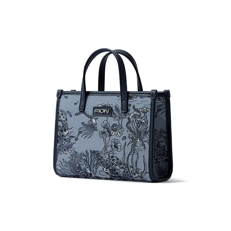 FION Fabric Shoulder Bags Handbags Regular Women's Dark Blue-2