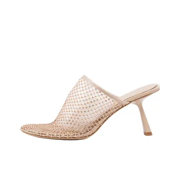 STUDIO AMELIA Closed Toe Slippers 8cm Women's Champagne