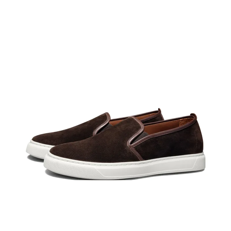 THOM WILLS Minimalist Style Versatile Slip on White Sneakers Casual Skateboard Shoes Men's-14