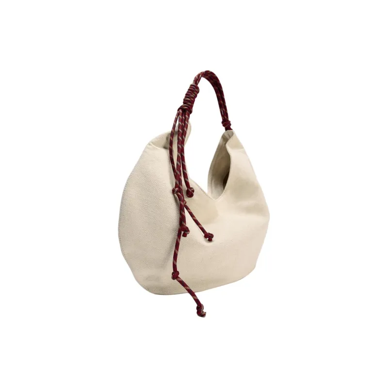 ZARA Polyester With Cotton Handbag, Shoulder Bag Large Size Women's Light Beige-1