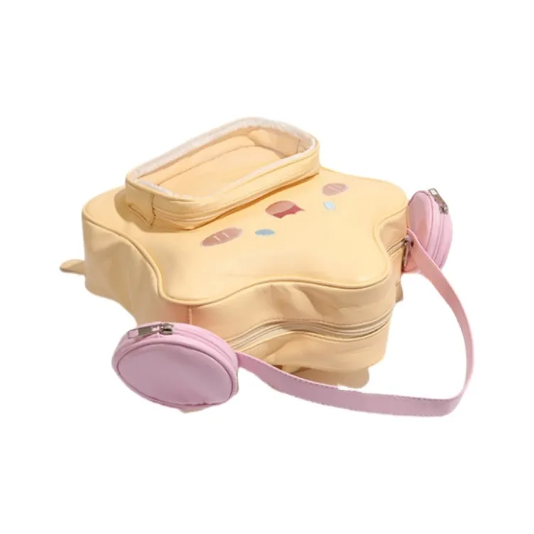 HACIN PU Backpack Regular Women's Yellow/White-4