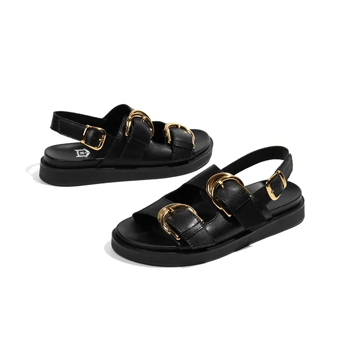 Old Meow One Strap Sandals 4cm Women's Black-2