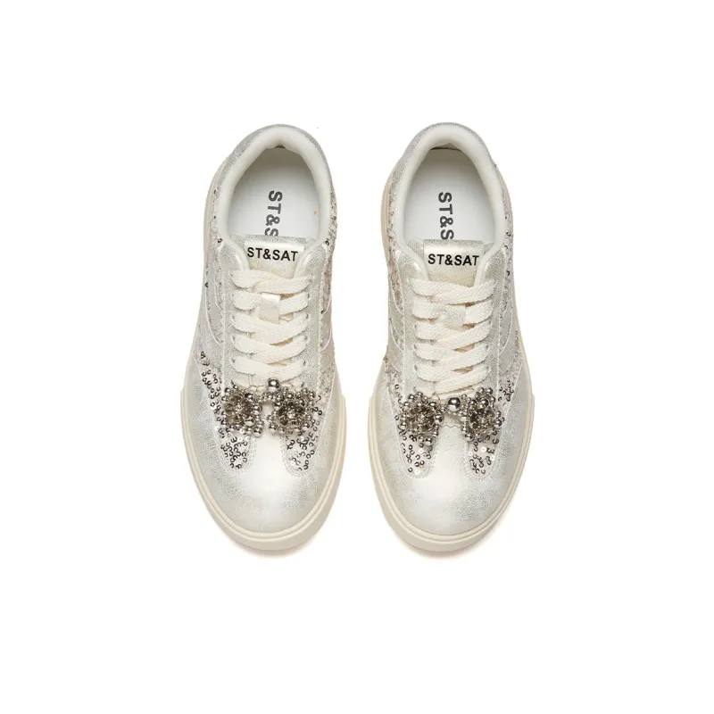 ST&SAT Low Top Casual Shoes Women's Light Gold-3