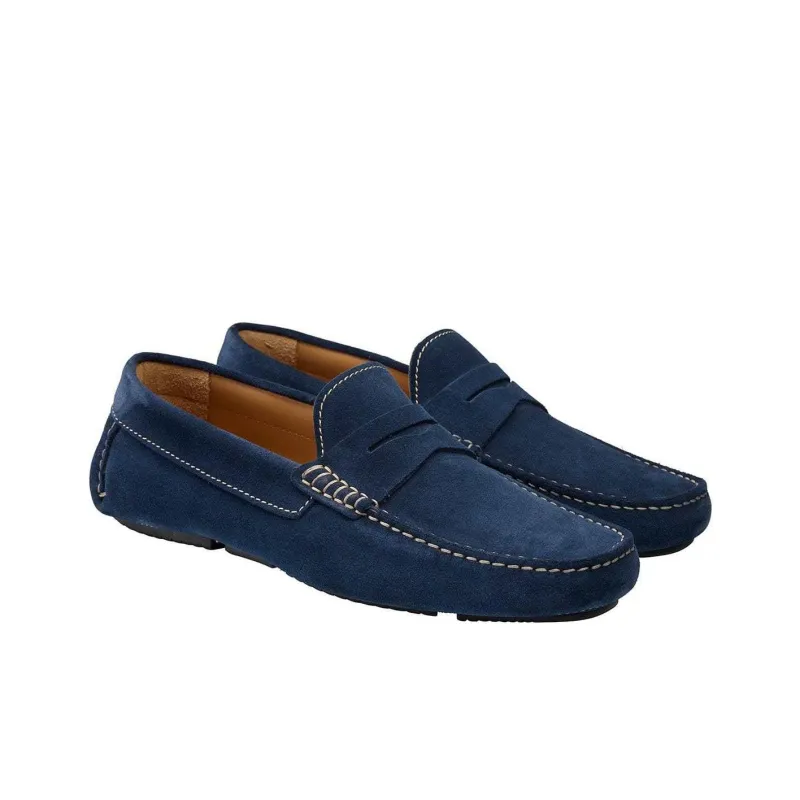 CROCKETT & JONES Torino Loafers Men's Marine Blue-2