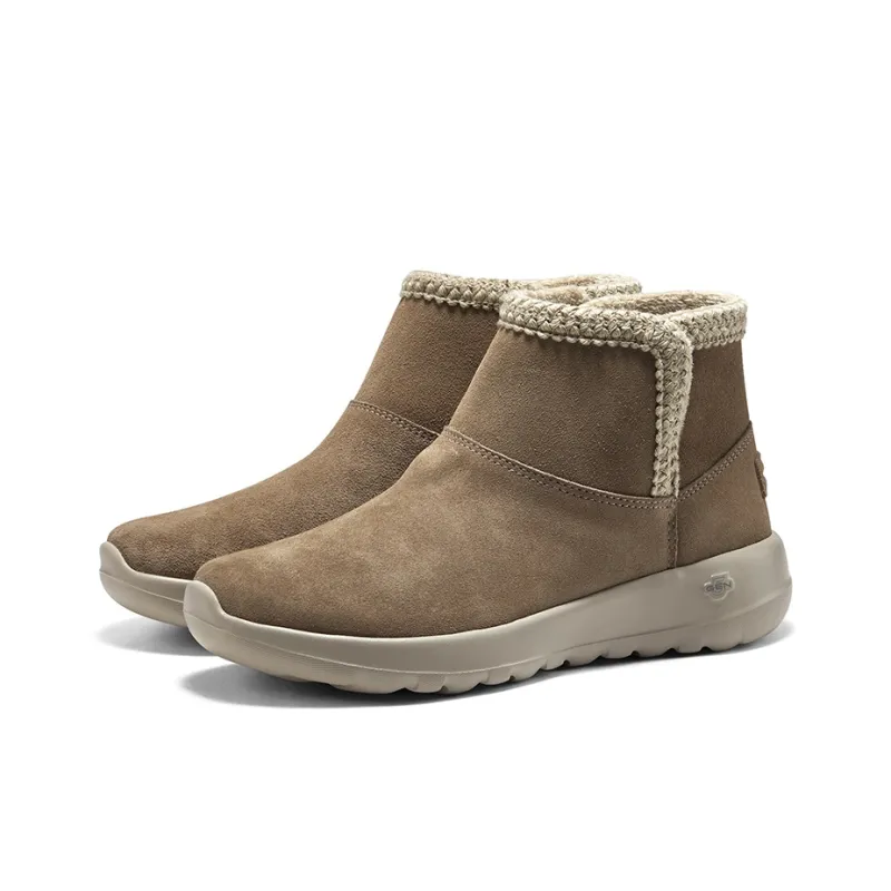 Skechers ON THE GO Abrasion Resistant Short Snow Boots Women's Tan-3