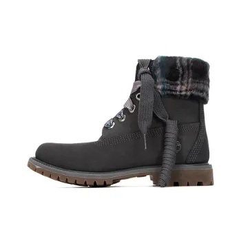 Timberland Lindon Woods 6 Inch Waterproof Boot 'Dark Grey Nubuck And Black Printed Collar' Women's