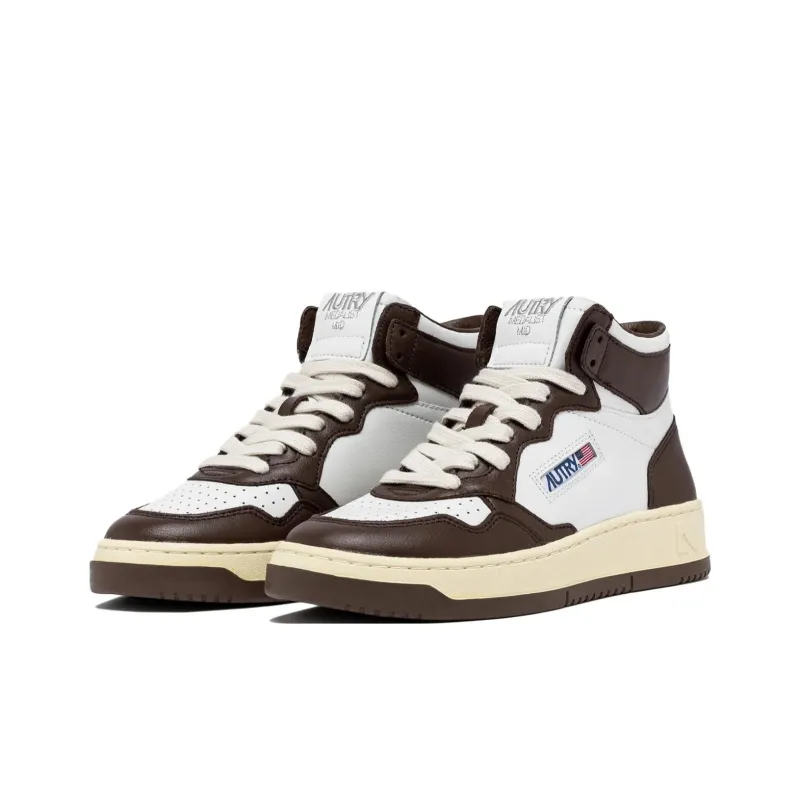 AUTRY Medalist High-Top Skateboard Shoes Men's White Umber-1