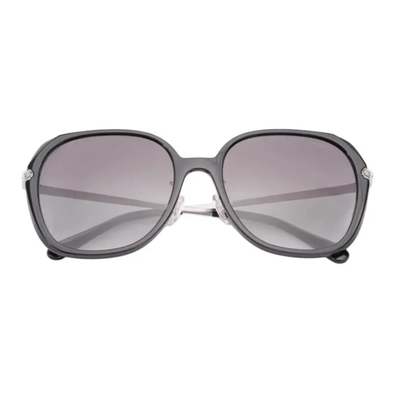 COACH Plate Frame Irregular Shape Sunglasses Unisex Black-2