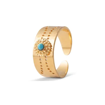 SATELLITE Turquoise Inlay Rings Women's Gold
