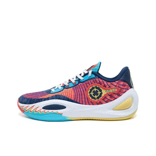 RIGORER Reeves Generation Basketball Shoes Unisex Low-Top Diamond Blue/Fuchsia Red