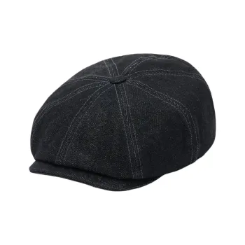 STETSON Cotton Denim Berets Unisex Black