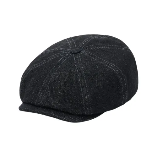 STETSON Cotton Denim Berets Unisex Black