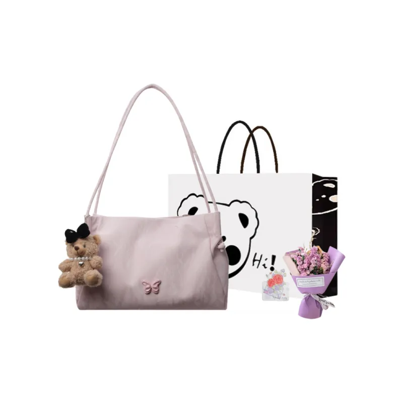 NX DOUGHNUT PU Handbag, Shoulder Bag Regular Women's Ecru, Black, Pink-24