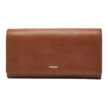 FOSSIL Leather Bonded With Polyurethane Clutches Wallets Women's Brown