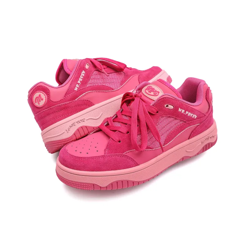 MR.PESIN Low Top Skateboard Shoes Unisex Rose Red-2