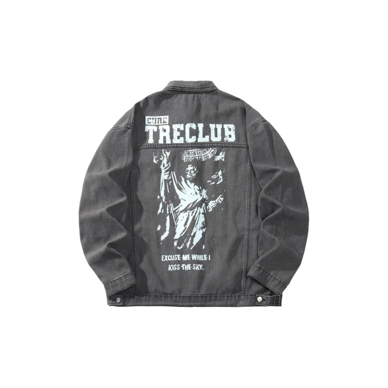 Tre Club Denim Jacket Unisex Washed Yellow Mud-6