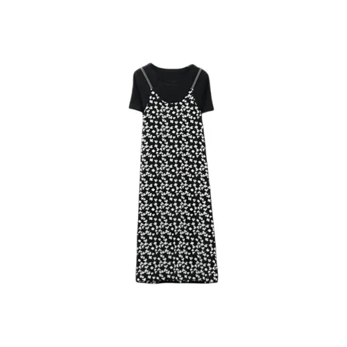 IHIMI Short-Sleeved Dresses Women's Multicolor