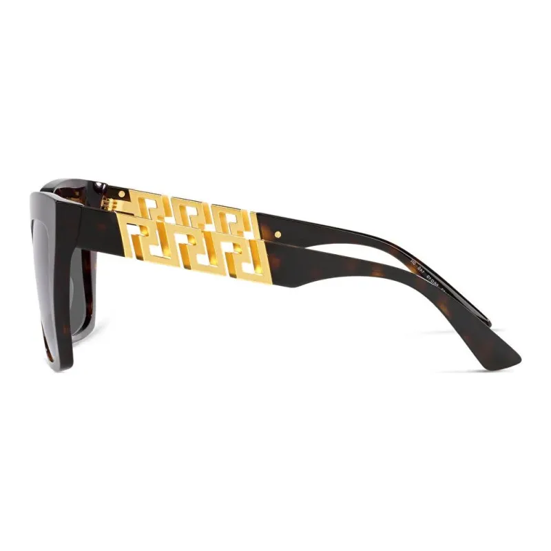 VERSACE Tortoiseshell effect Geometric frame Sunglasses-2