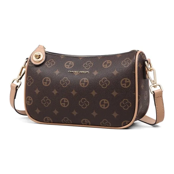 VINEY Synthetic Leather Shoulder Bag, Crossbody Bag, Pillow Bag Regular Women's Coffee-2