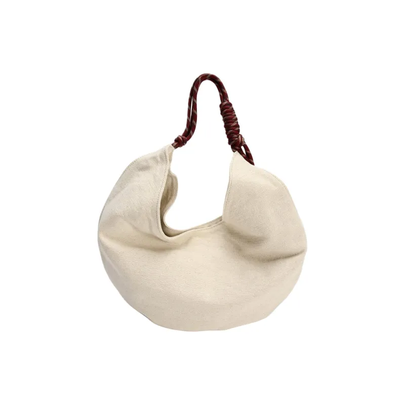 ZARA Polyester With Cotton Handbag, Shoulder Bag Large Size Women's Light Beige-3