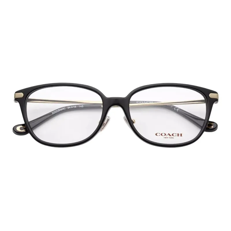 COACH Plate Frame Irregular Shape Eyeglass Frames Unisex Black-2