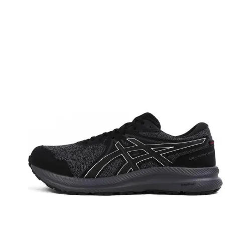 Asics Gel-Contend 7 Water-Resistant Low-Top Casual Running Shoes Men's Black Silver