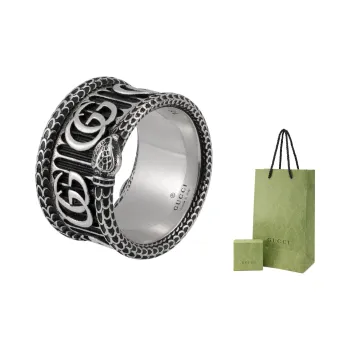 GUCCI 925 Sterling Silver Rings Men's