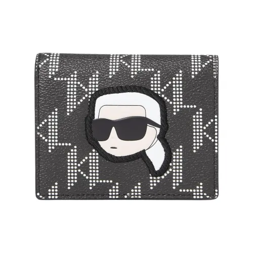 KARL LAGERFELD K/Ikonik PU Polyurethane Wallet Medium Size Women's Black