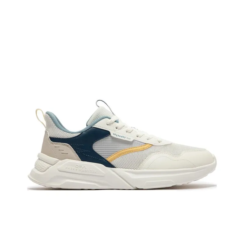 361° Life Collection Non slip Lightweight Low Top Casual Running Shoes Men's White Blue-1
