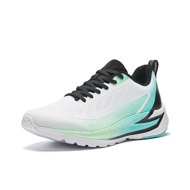 Anta Cushioned Slip Resistant Low Top Running Shoes Men's White Green-1