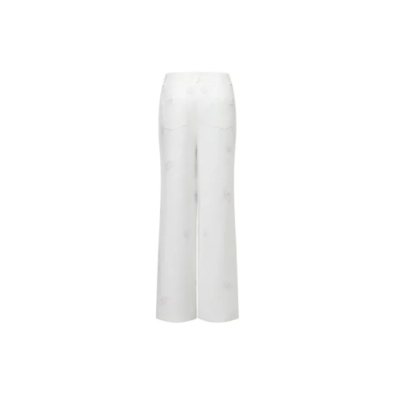 Three Quarters Casual Pants Women's White-1