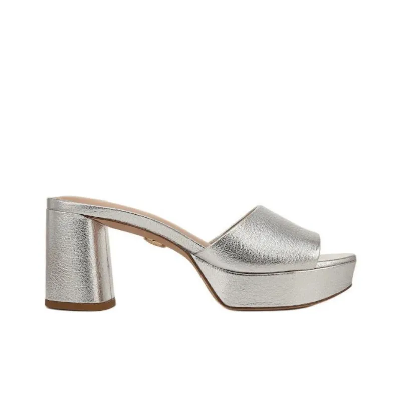 VERONICA BEARD Slide Slippers 7cm Women's Silver-1