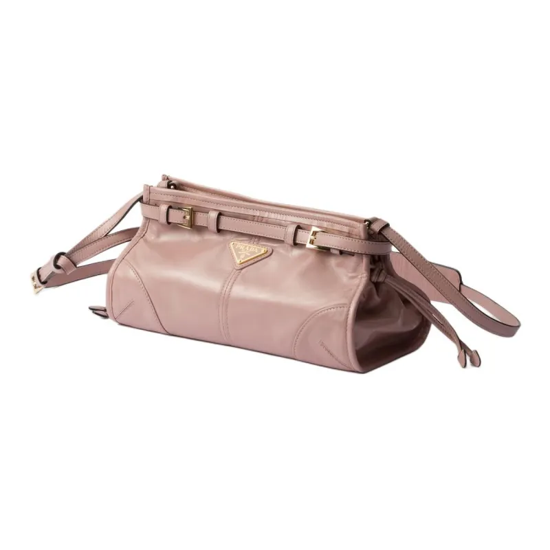 PRADA Soft Leather Crossbody Bag, Shoulder Bag Women's Lily Of The Valley-1