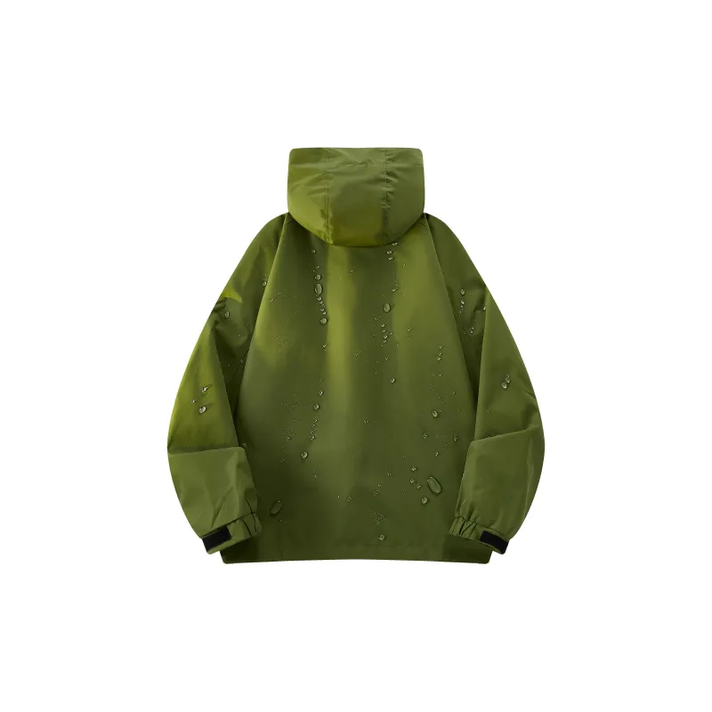 AKIN Water-Repellent Water-Resistant Windproof Windbreaker Jacket Unisex Red-5