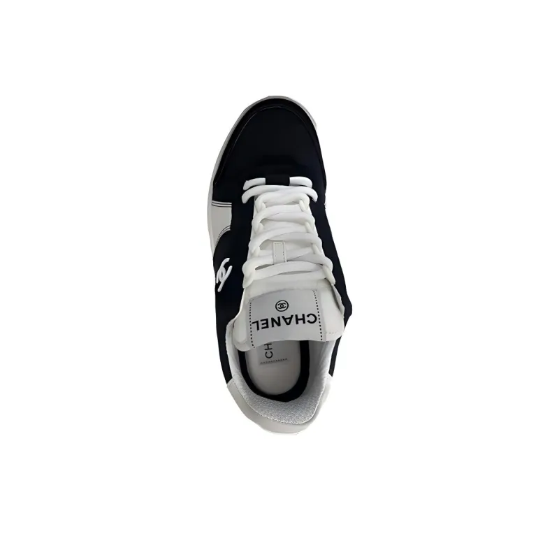 CHANEL Low Top Stylish Skateboarding Shoes Women's Black White-2