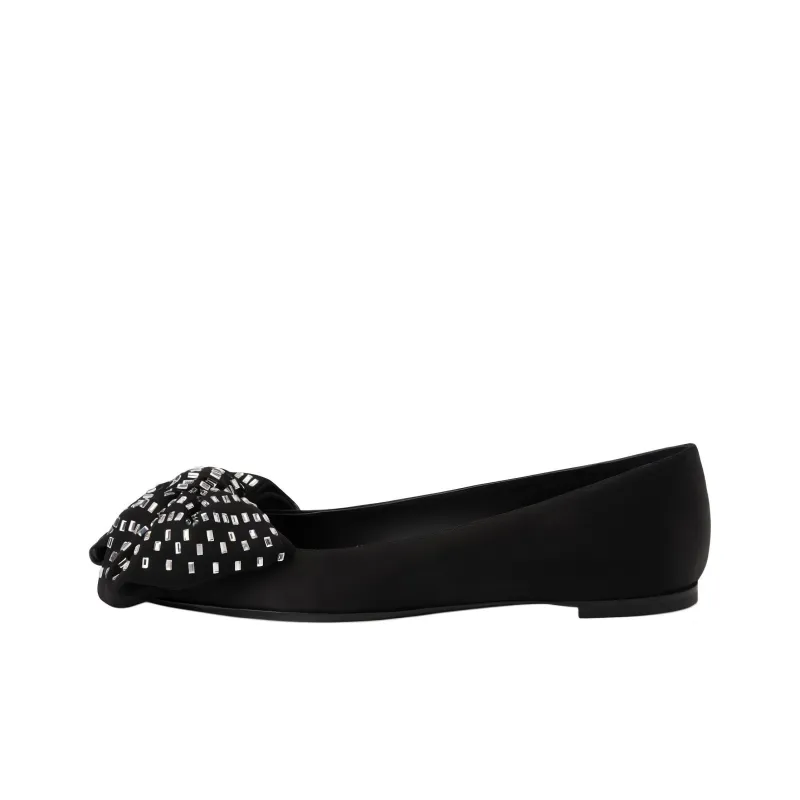 Giuseppe Zanotti Alexandrine Crystal embellished Bow Ballet Pumps-0
