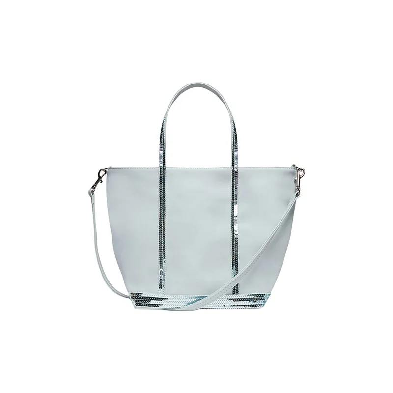 Vanessa Bruno Cotton Tote Bag, Shopping Bag, Handbag, Shoulder Bag Women's Sky Blue-0
