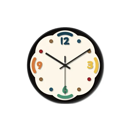 WEESHI Wall Clock Sweeping Seconds Movement Minimalist Style Clock Face With Accented Colors Unisex Beige Watch Dial