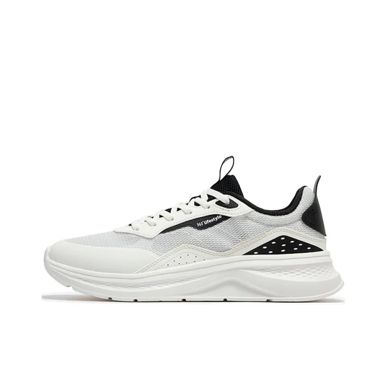 361° Life Collection Slip Resistant And Breathable Low Top Running Shoes Men's White Black-0