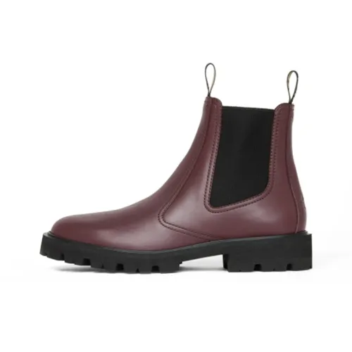 CELINE Chelsea Boots Women's Red