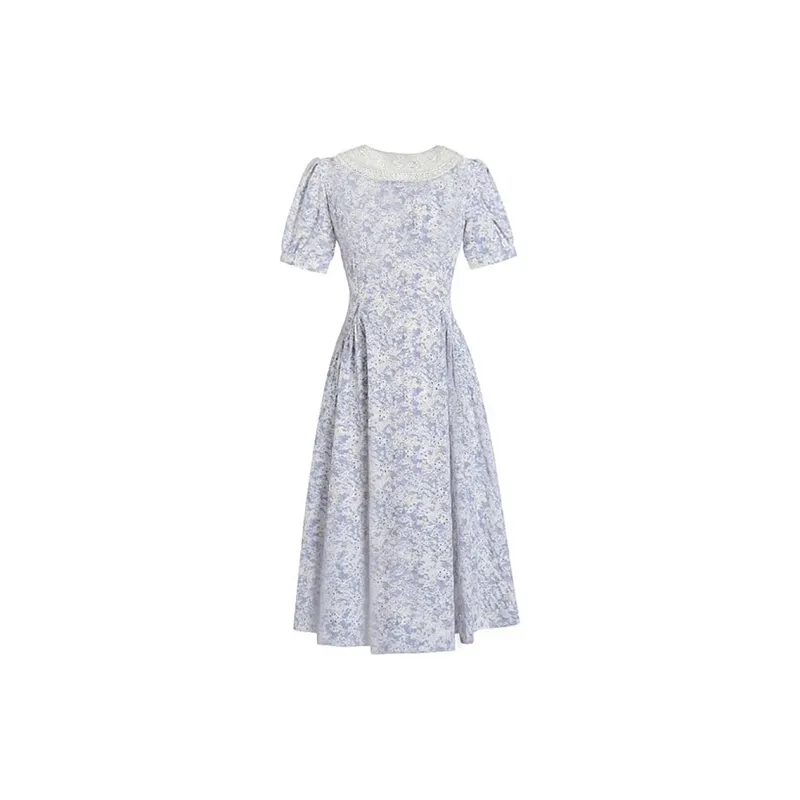 Incolore Short Sleeved Dresses Women's Blue-1