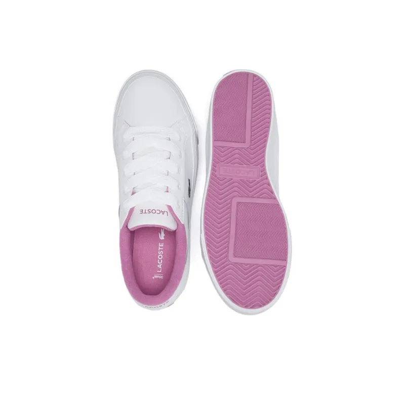 LACOSTE Slip Resistant Low Top Skateboard Shoes Women's White-4